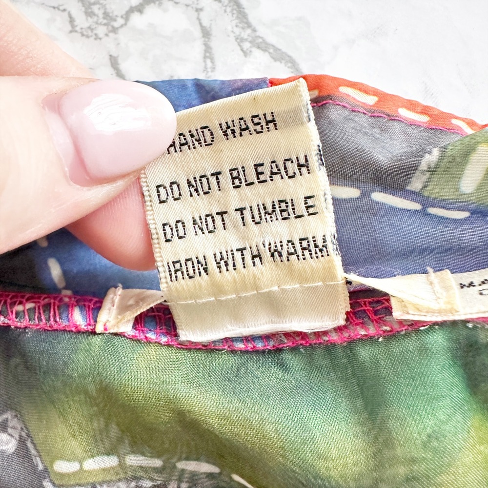 Feratelli Sheer Abstract Patchwork Print Sleevele… - image 9